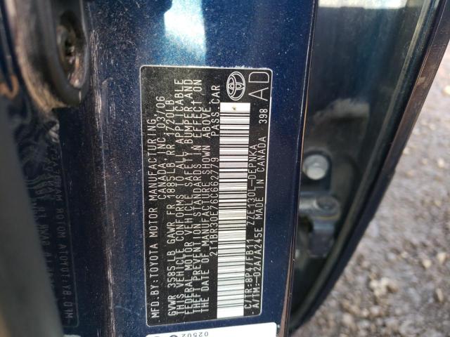 Photo 10 from auction – 2006 TOYOTA COROLLA CE with VIN 2T1BR30E76C662779