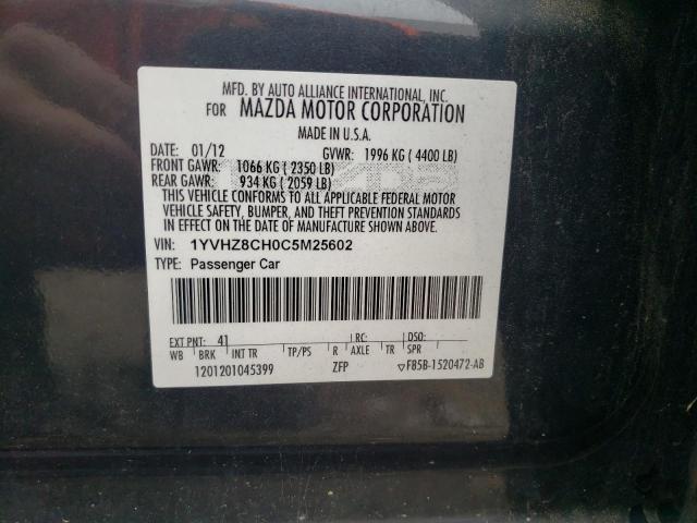 Photo 10 from auction – 2012 MAZDA 6 I with VIN 1YVHZ8CH0C5M25602