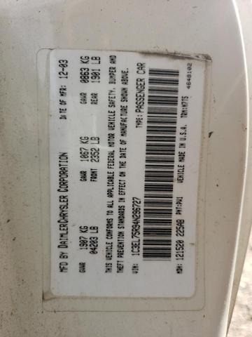 Photo 10 from auction – 2004 CHRYSLER SEBRING GT with VIN 1C3EL75R94N296727