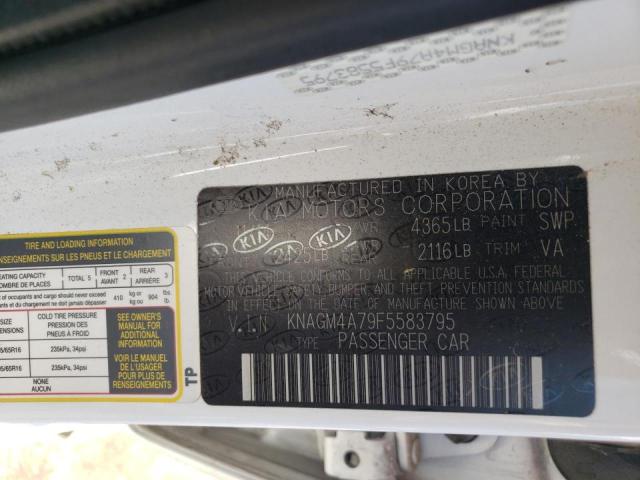 Photo 10 from auction – 2015 KIA OPTIMA LX with VIN KNAGM4A79F5583795