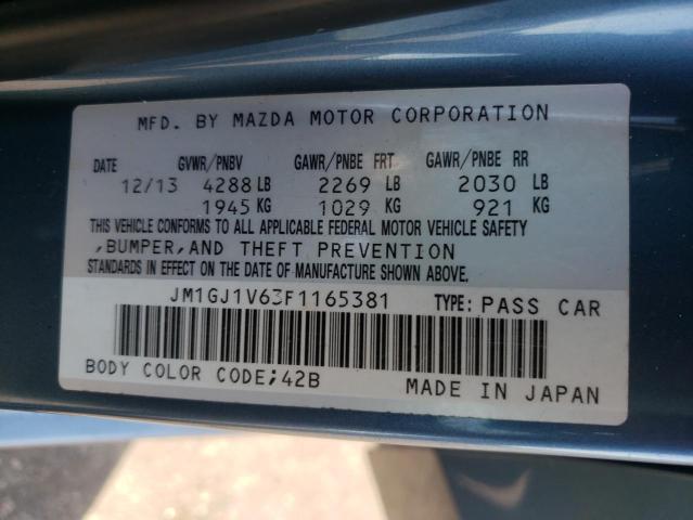 Photo 10 from auction – 2015 MAZDA 6 TOURING with VIN JM1GJ1V63F1165381