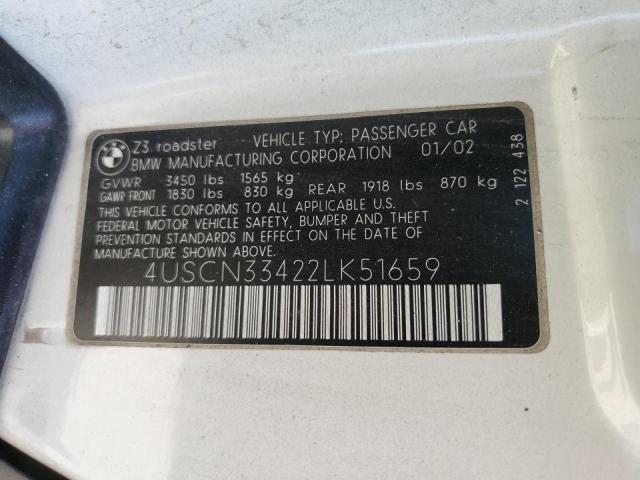 Zdjęcie 10 z aukcji – 2002 BMW Z3 2.5 z VIN 4USCN33422LK51659