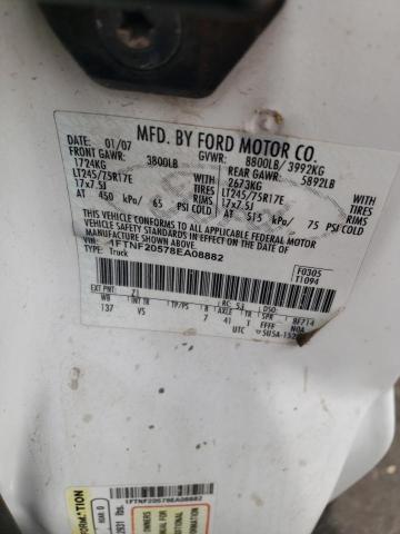 Photo 10 from auction – 2008 FORD F250 SUPER with VIN 1FTNF20578EA08882