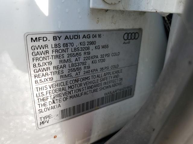 Photo 10 from auction – 2017 AUDI Q7 PREMIUM with VIN WA1LAAF74HD015121