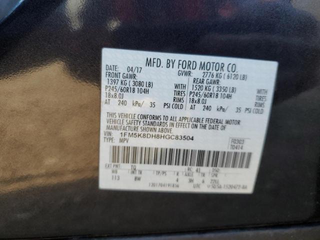 Photo 10 from auction – 2017 FORD EXPLORER X with VIN 1FM5K8DH8HGC83504