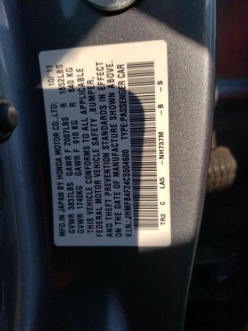 Photo 10 from auction – 2012 HONDA CIVIC HYBR with VIN JHMFB4F24CS004600