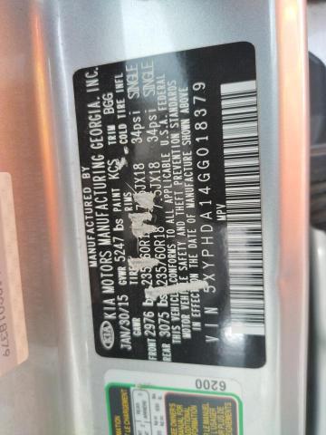 Photo 10 from auction – 2016 KIA SORENTO EX with VIN 5XYPHDA14GG018379