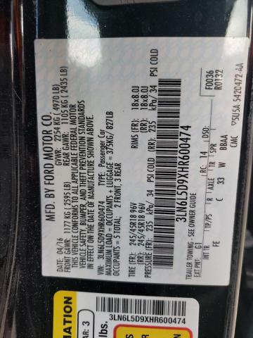 Photo 10 from auction – 2017 LINCOLN MKZ SELECT with VIN 3LN6L5D9XHR600474