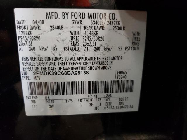 Photo 10 from auction – 2008 FORD EDGE LIMIT with VIN 2FMDK39C68BA98158