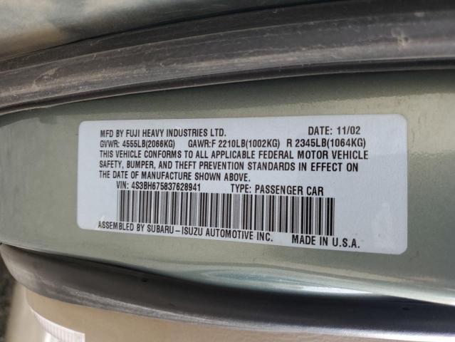 Photo 10 from auction – 2003 SUBARU LEGACY OUT with VIN 4S3BH675837628941