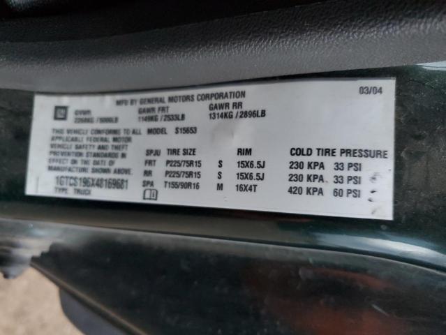 Photo 10 from auction – 2004 GMC CANYON with VIN 1GTCS196X48169681