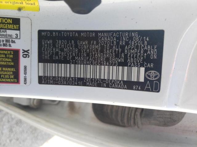 Photo 10 from auction – 2014 TOYOTA COROLLA L with VIN 2T1BURHE9EC184773