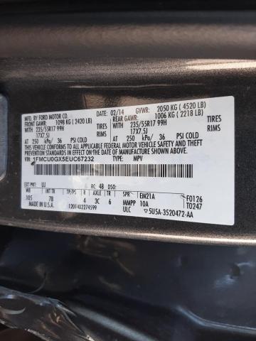 Photo 10 from auction – 2014 FORD ESCAPE SE with VIN 1FMCU0GX5EUC67232