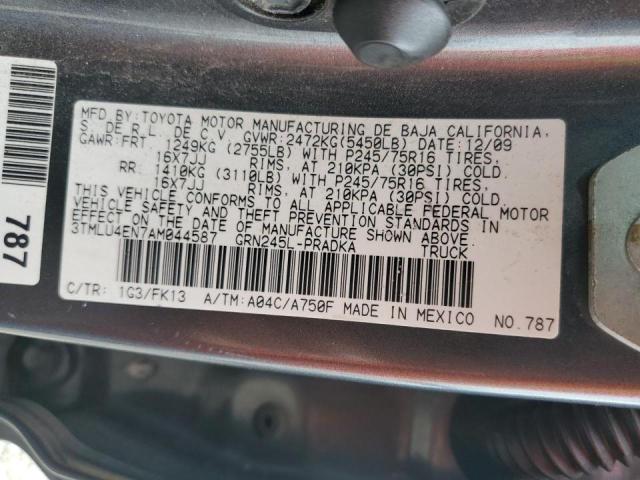 Photo 10 from auction – 2010 TOYOTA TACOMA DOU with VIN 3TMLU4EN7AM044587