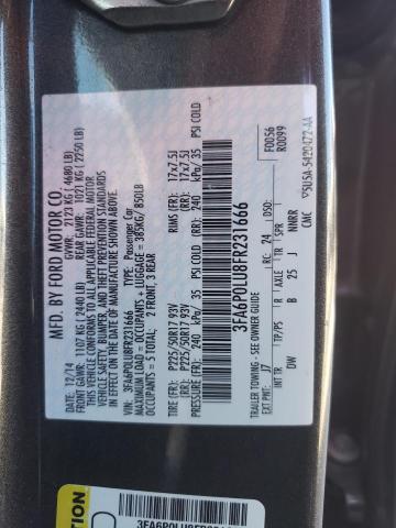 Photo 10 from auction – 2015 FORD FUSION SE with VIN 3FA6P0LU8FR231666
