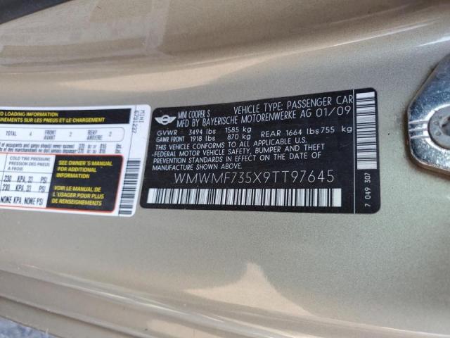 Photo 10 from auction – 2009 MINI COOPER S with VIN WMWMF735X9TT97645