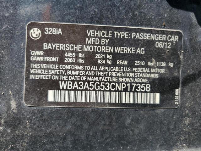 Photo 10 from auction – 2012 BMW 328 I with VIN WBA3A5G53CNP17358