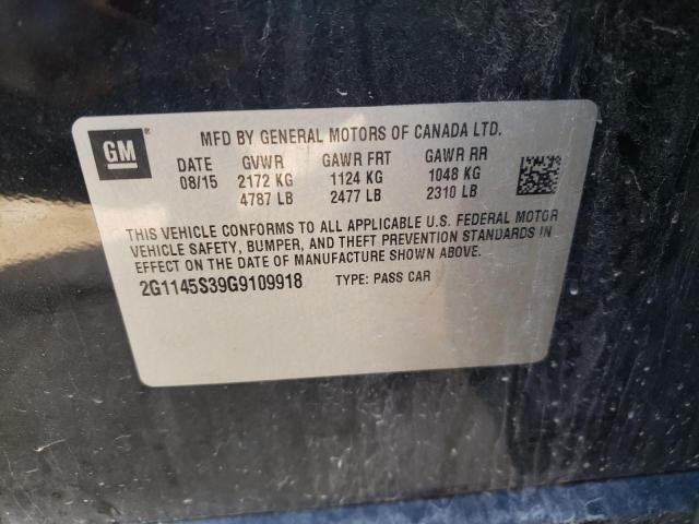Photo 10 from auction – 2016 CHEVROLET IMPALA LTZ with VIN 2G1145S39G9109918