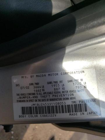 Photo 10 from auction – 2003 MAZDA PROTEGE PR with VIN JM1BJ245331108053