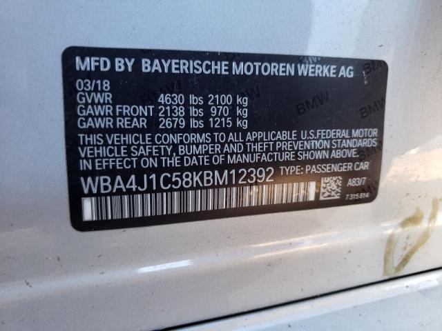 Photo 10 from auction – 2019 BMW 430I GRAN with VIN WBA4J1C58KBM12392