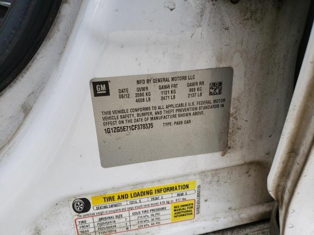 Photo 10 from auction – 2012 CHEVROLET MALIBU LTZ with VIN 1G1ZG5E71CF378375