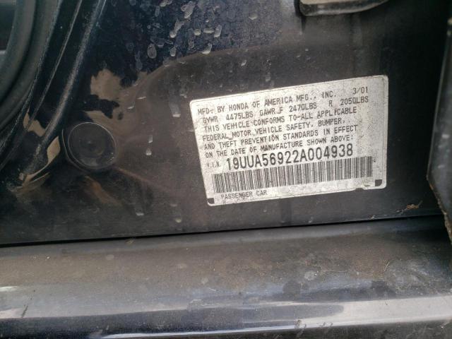 Photo 10 from auction – 2002 ACURA 3.2TL TYPE with VIN 19UUA56922A004938