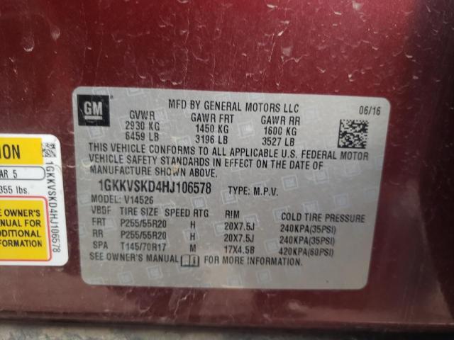 Photo 10 from auction – 2017 GMC ACADIA LIM with VIN 1GKKVSKD4HJ106578