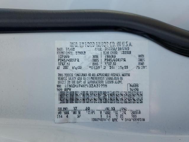 Photo 10 from auction – 2003 FORD EXPLORER E with VIN 1FMDU74W13ZA31928