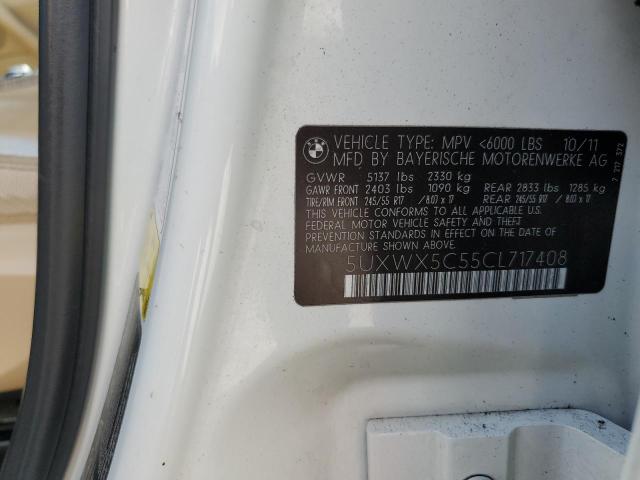 Photo 10 from auction – 2012 BMW X3 XDRIVE2 with VIN 5UXWX5C55CL717408