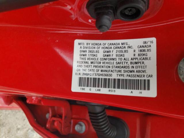 Photo 10 from auction – 2016 HONDA CIVIC EX with VIN 2HGFC1F37GH656650
