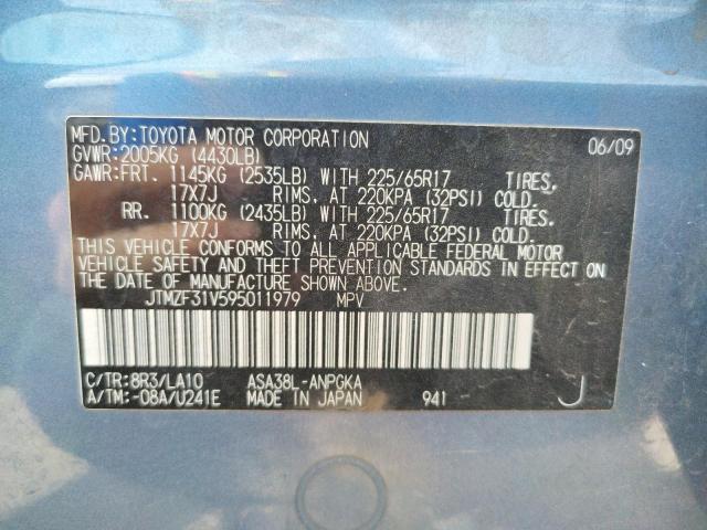 Photo 10 from auction – 2009 TOYOTA RAV4 LIMIT with VIN JTMZF31V595011979