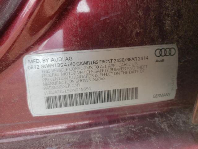 Photo 10 from auction – 2013 AUDI A4 PREMIUM with VIN WAUAFAFL9DN019694