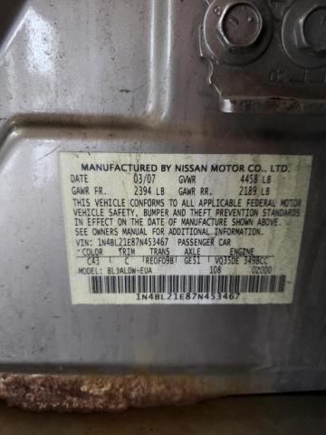 Photo 10 from auction – 2007 NISSAN ALTIMA 3.5 with VIN 1N4BL21E87N453467