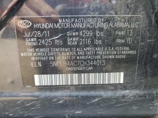Photo 10 from auction – 2012 HYUNDAI SONATA GLS with VIN 5NPEB4AC7CH344013