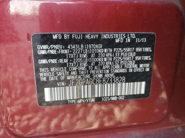 Photo 10 from auction – 2014 SUBARU XV CROSSTR with VIN JF2GPAGC8E8233828