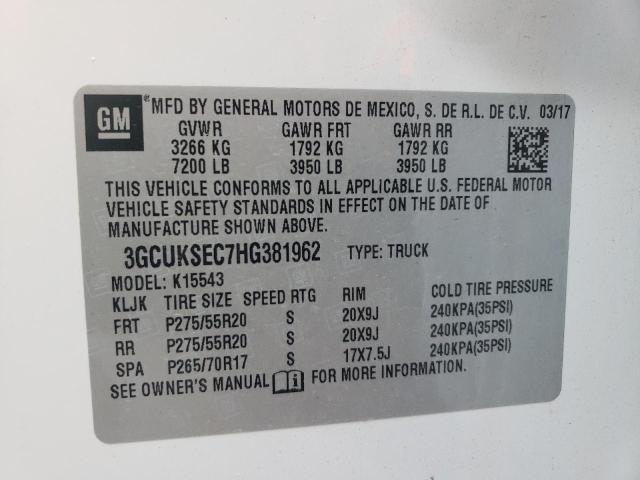 Photo 10 from auction – 2017 CHEVROLET SILVERADO with VIN 3GCUKSEC7HG381962