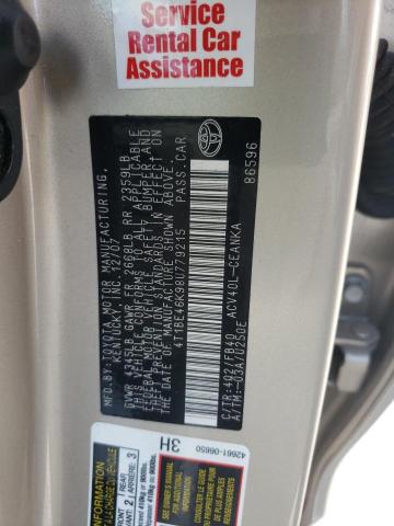 Photo 10 from auction – 2008 TOYOTA CAMRY CE with VIN 4T1BE46K98U779215