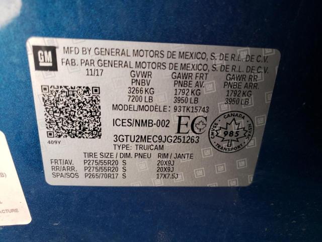 Photo 10 from auction – 2018 GMC SIERRA K15 with VIN 3GTU2MEC9JG251263