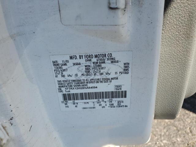 Photo 10 from auction – 2006 FORD F150 with VIN 1FTRX12W26NA64594