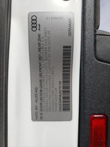 Photo 10 from auction – 2018 AUDI S4 PRESTIG with VIN WAUC4AF48JA215149