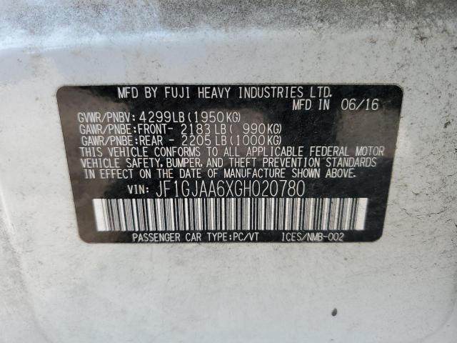 Photo 10 from auction – 2016 SUBARU IMPREZA with VIN JF1GJAA6XGH020780