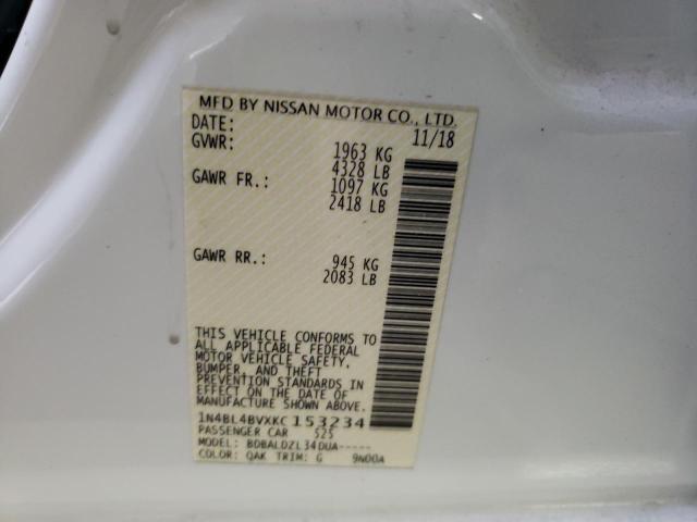 Photo 10 from auction – 2019 NISSAN ALTIMA S with VIN 1N4BL4BVXKC153234
