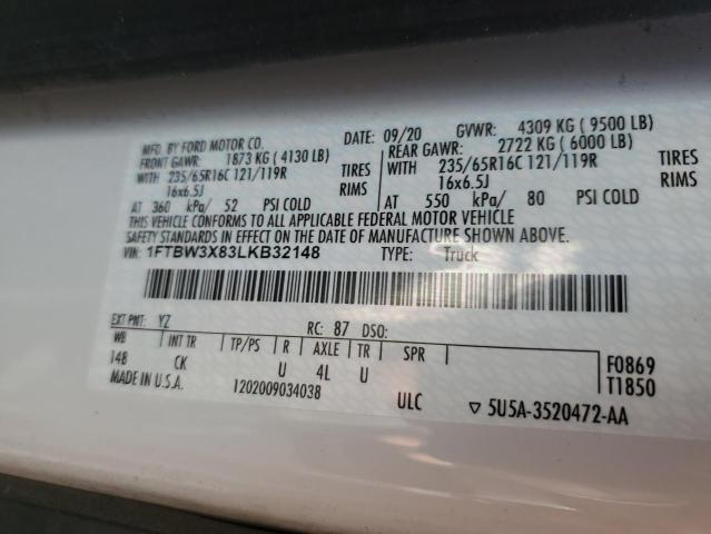 Photo 10 from auction – 2020 FORD TRANSIT T- with VIN 1FTBW3X83LKB32148