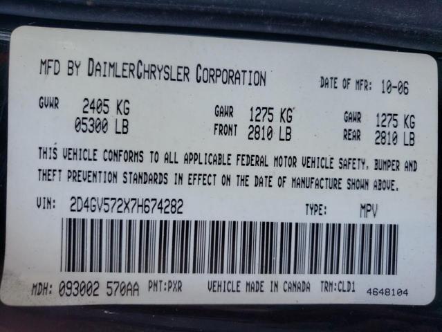 Photo 10 from auction – 2007 DODGE MAGNUM R/T with VIN 2D4GV572X7H674282