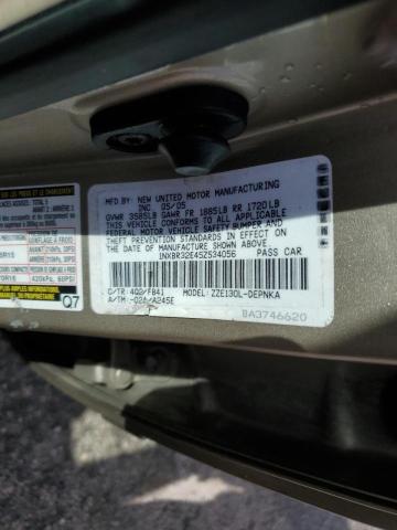 Photo 10 from auction – 2005 TOYOTA COROLLA CE with VIN 1NXBR32E45Z534056