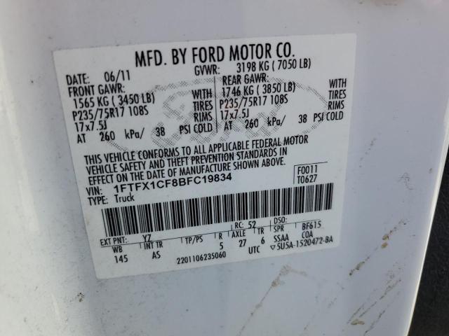 Photo 10 from auction – 2011 FORD F150 SUPER with VIN 1FTFX1CF8BFC19834