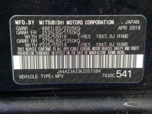 Photo 10 from auction – 2019 MITSUBISHI OUTLANDER with VIN JA4AZ3A33KZ051084