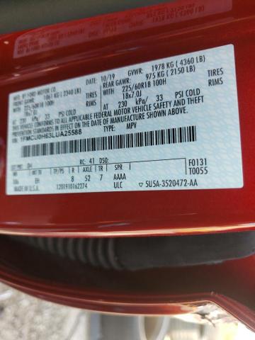 Photo 10 from auction – 2020 FORD ESCAPE SEL with VIN 1FMCU0H63LUA25588