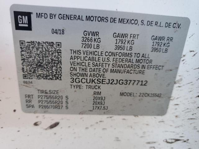 Photo 10 from auction – 2018 CHEVROLET SILVERADO with VIN 3GCUKSEJ2JG377712