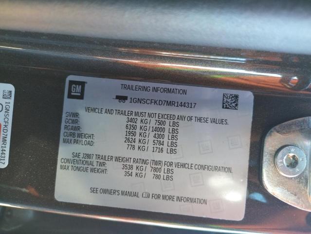 Photo 10 from auction – 2021 CHEVROLET SUBURBAN C with VIN 1GNSCFKD7MR144317